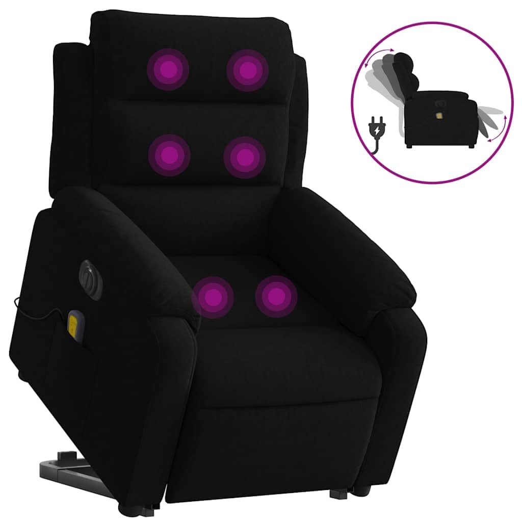 Foto 4 pulgar | Sillón Reclinable Vidaxl Black Velvet Power Lift Massage - Venta Internacional.