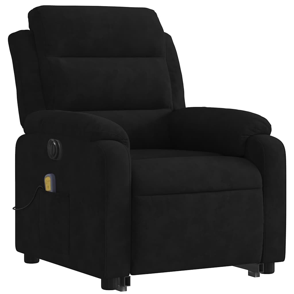 Foto 6 pulgar | Sillón Reclinable Vidaxl Black Velvet Power Lift Massage - Venta Internacional.