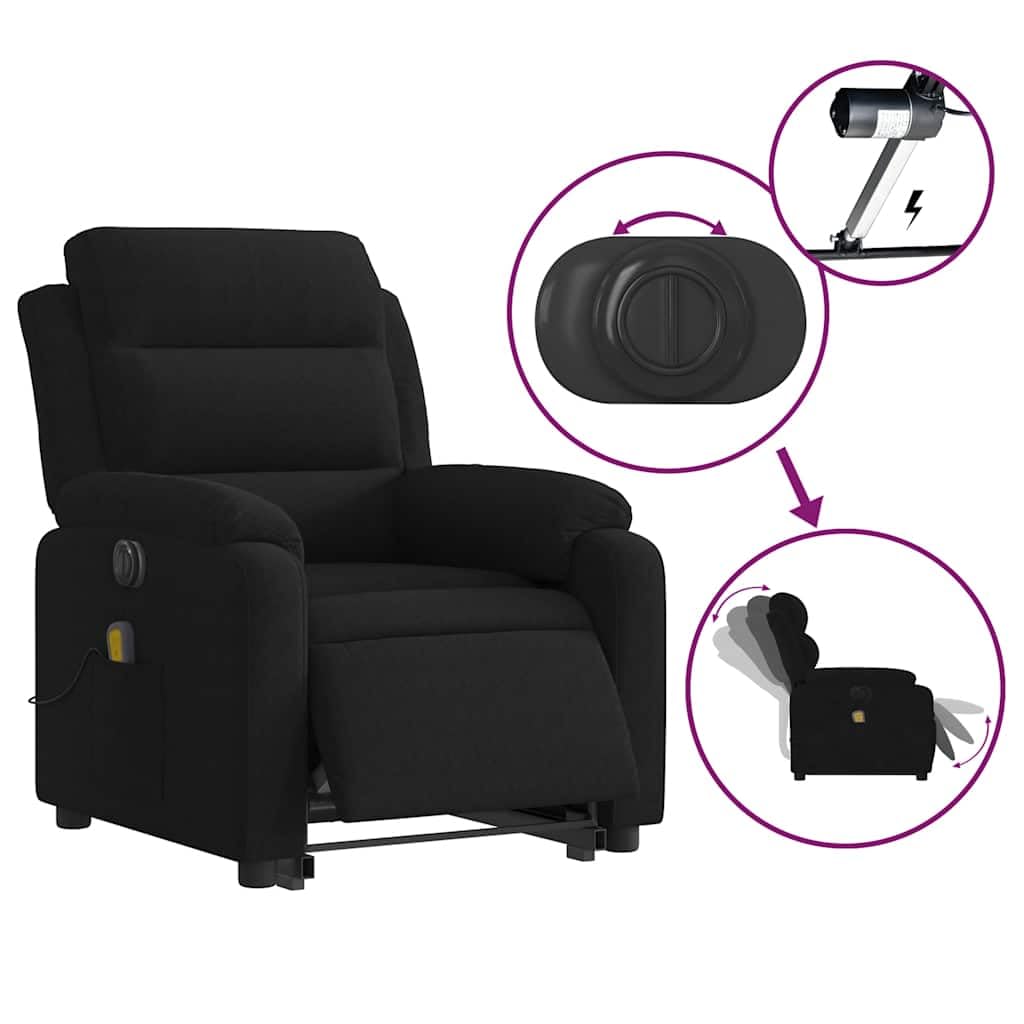 Foto 8 pulgar | Sillón Reclinable Vidaxl Black Velvet Power Lift Massage - Venta Internacional.