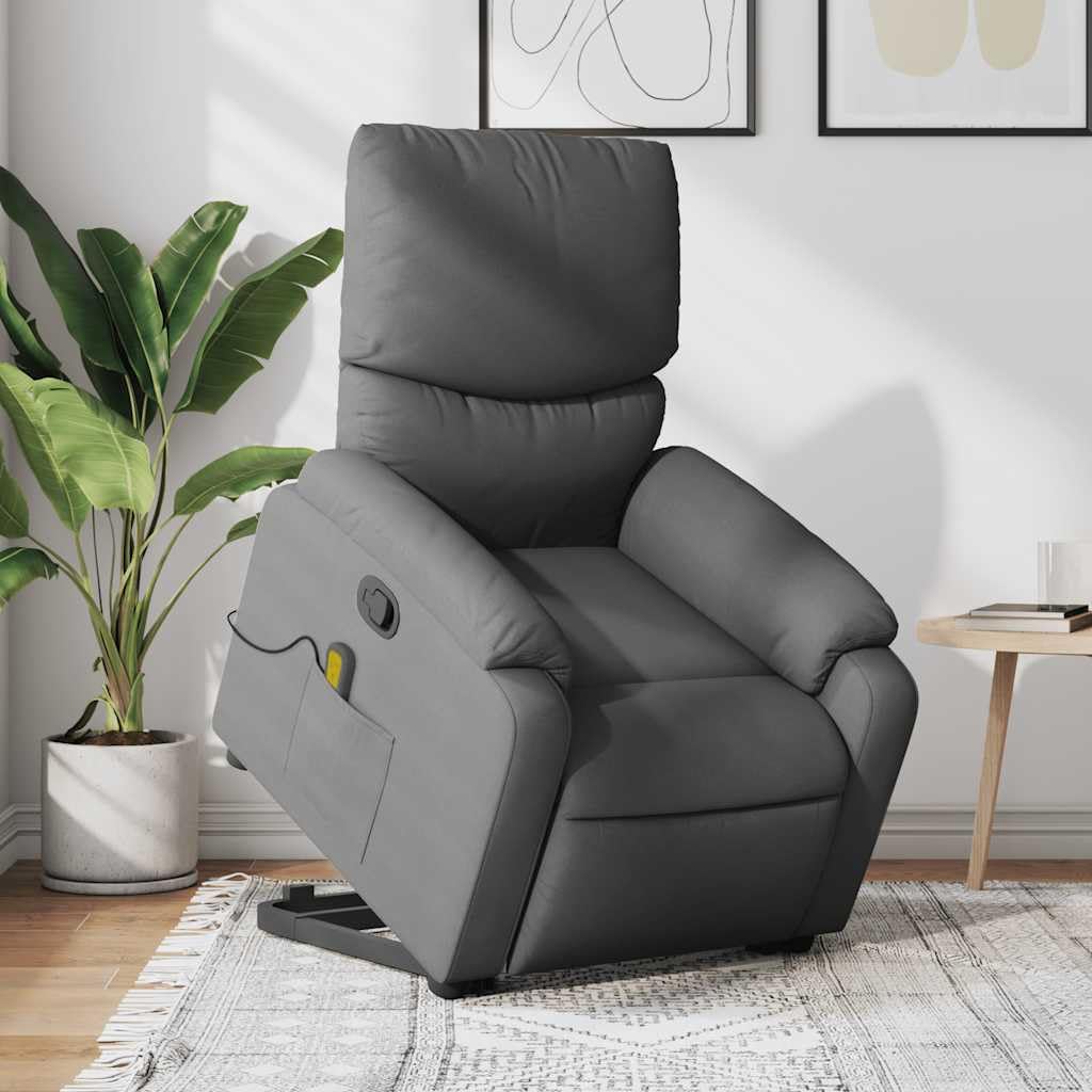 Foto 3 pulgar | Sillón Reclinable Para Masajes Vidaxl Power Lift De Tela Gris Oscuro - Venta Internacional.