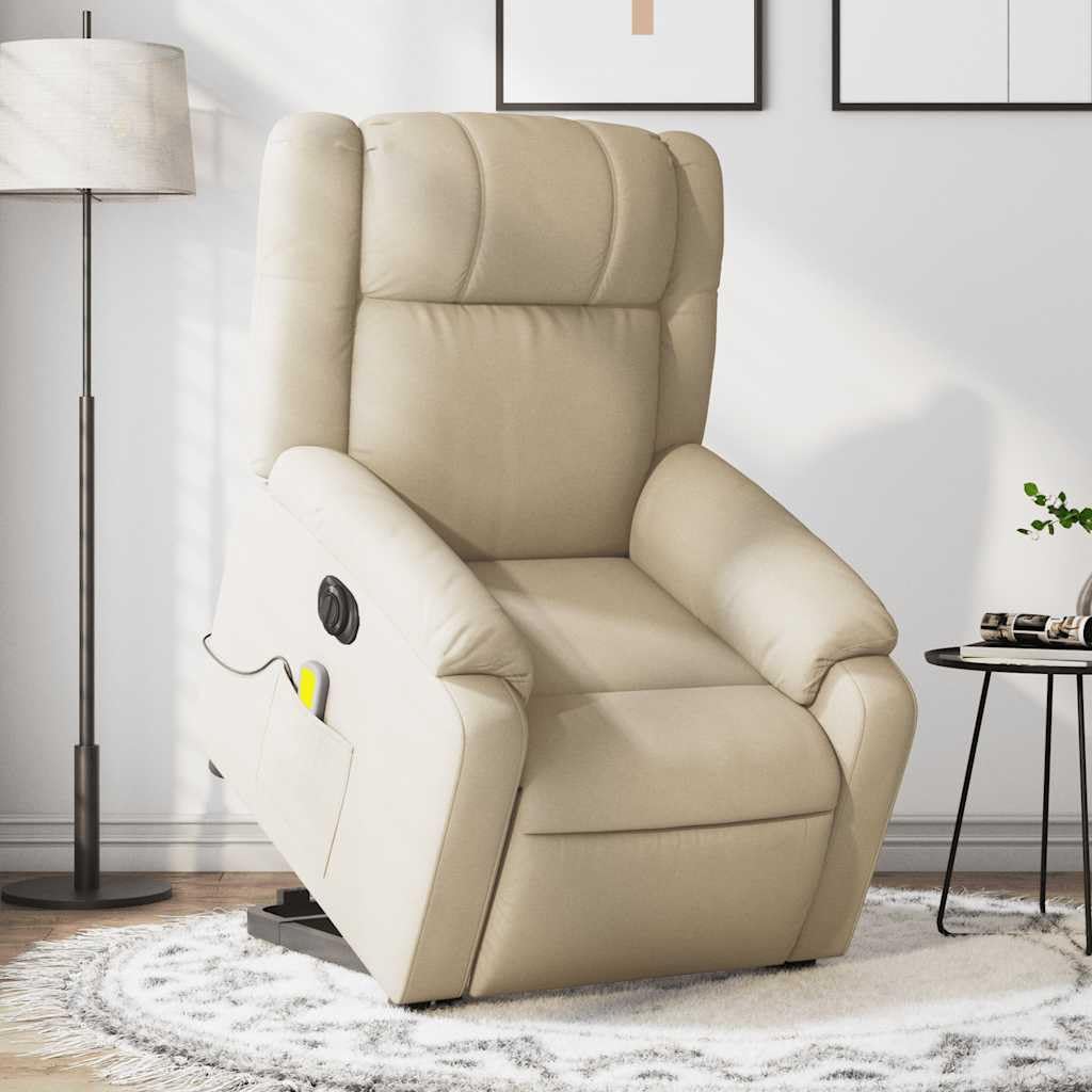 Foto 3 pulgar | Sillón Reclinable De Masaje Vidaxl Cream Electric Power Lift - Venta Internacional.