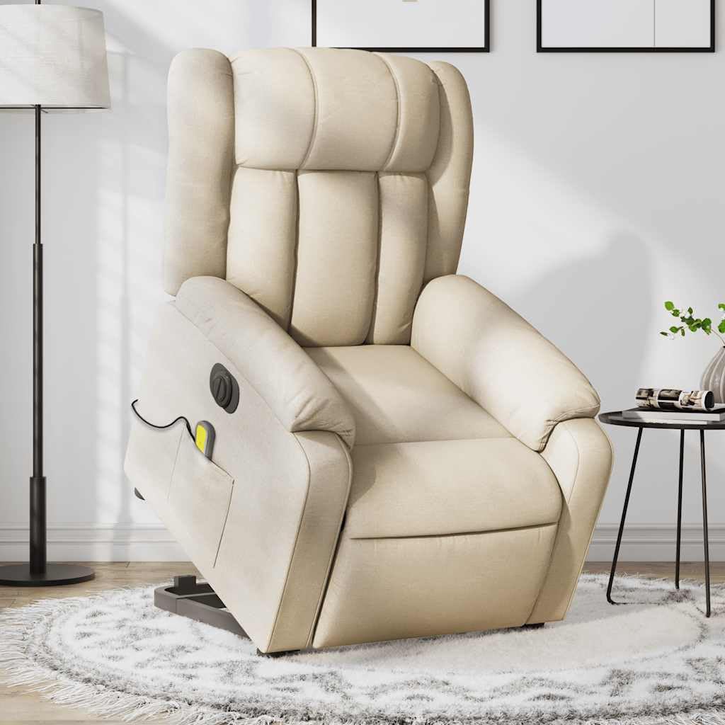 Foto 2 | Sillón Reclinable De Masaje Vidaxl Electric Power Lift Cream - Venta Internacional.