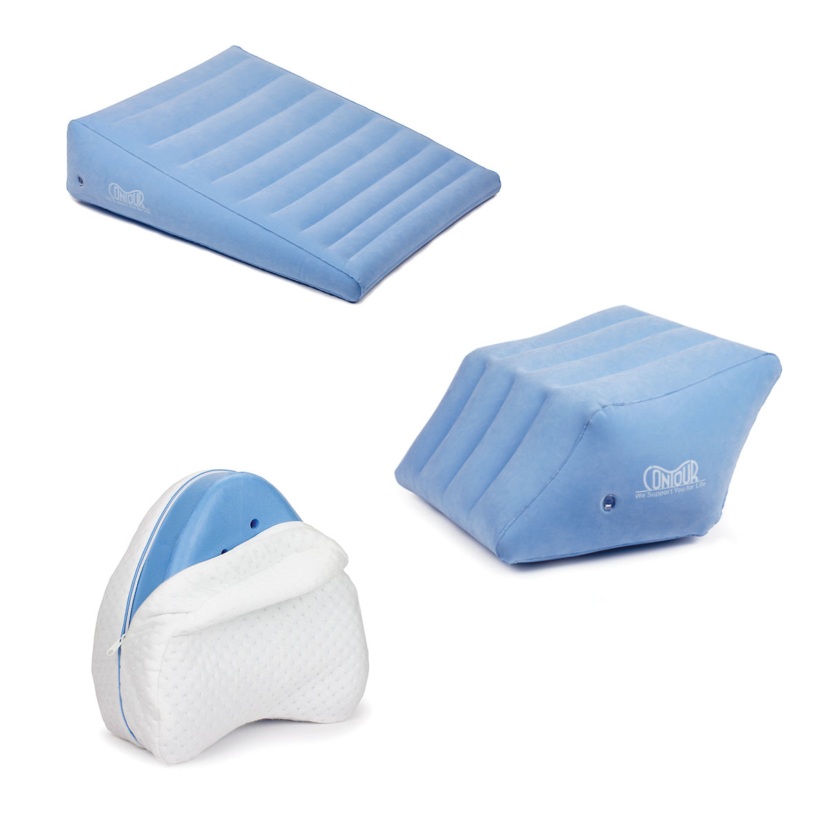 Almohadas Ortopedicas Para Piernas Y Espalda Tv Ofertas Wow Sleep Contour 2 En 1 + Legacy Pillow Color Azul