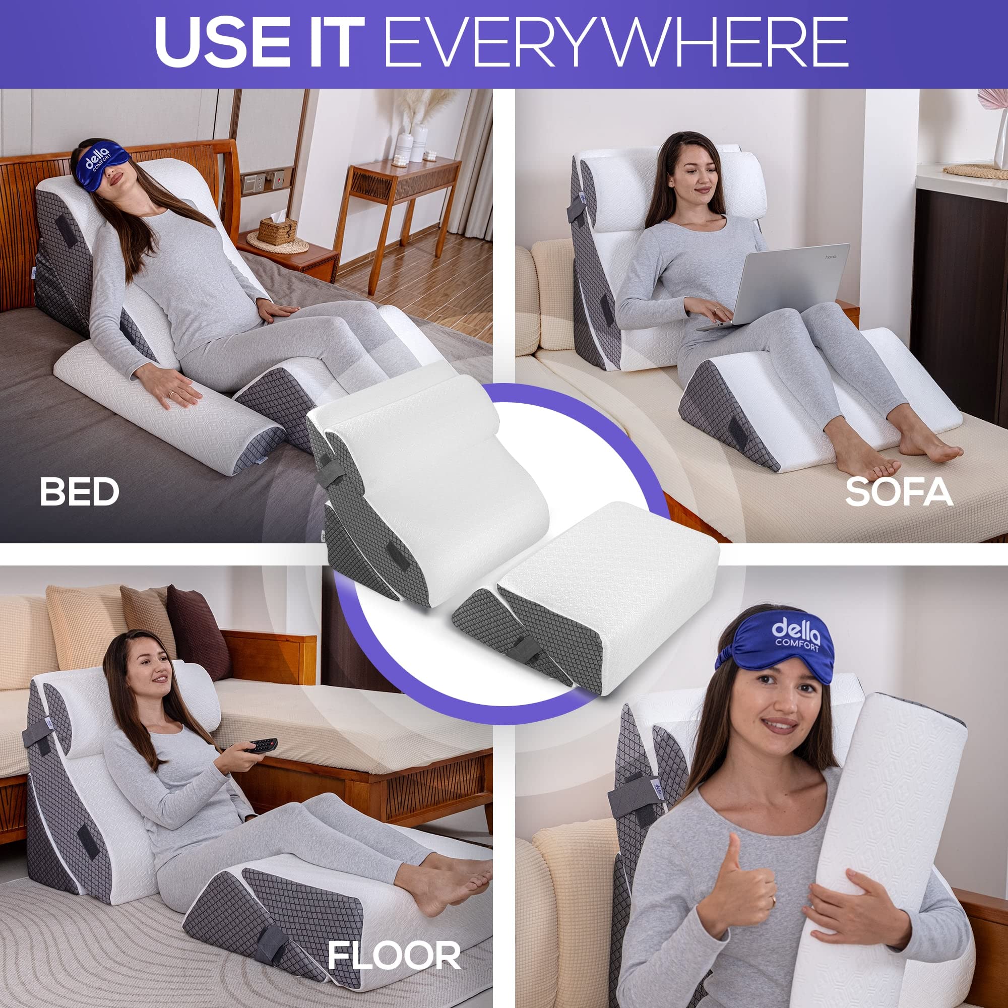 Foto 6 pulgar | Juego De Almohadas Bed Wedge De Tela Refrescante, Versión 2023 - Venta Internacional.