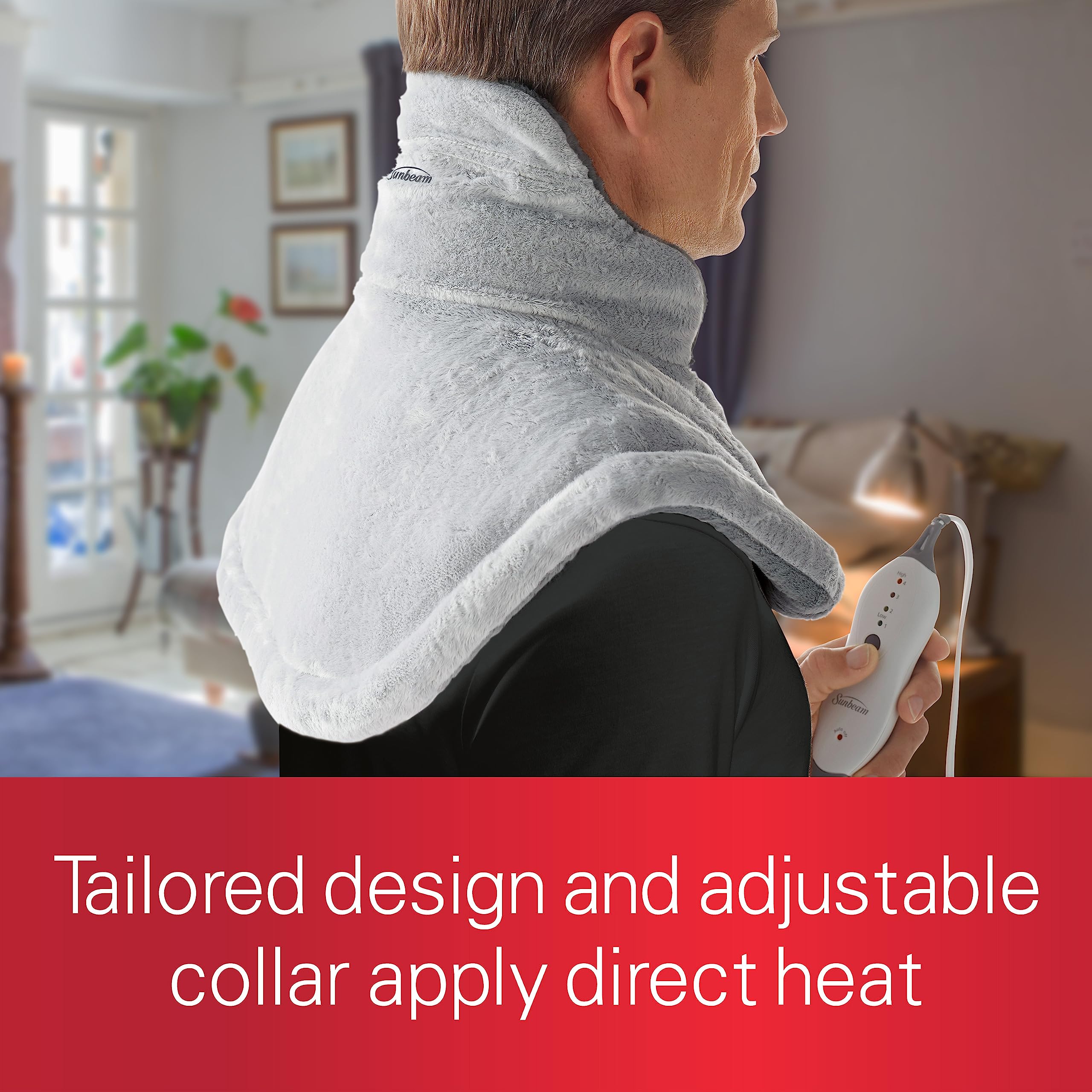 Foto 7 pulgar | Almohadilla Térmica Con Contorno Sunbeam Para Aliviar El Dolor De Cuello Y Hombros - Venta Internacional.