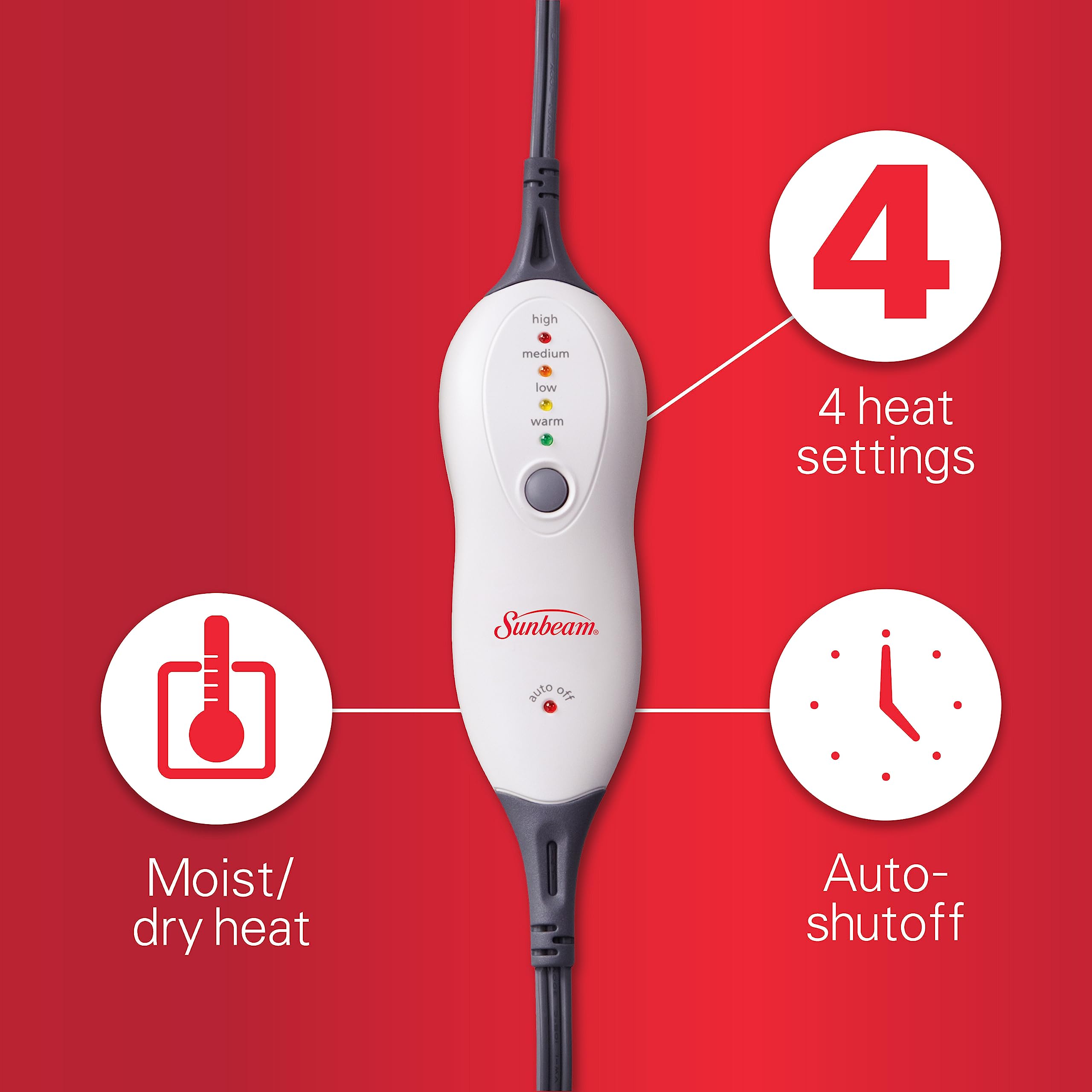 Foto 7 | Almohadilla Térmica Con Contorno Sunbeam Para Aliviar El Dolor De Cuello Y Hombros - Venta Internacional.