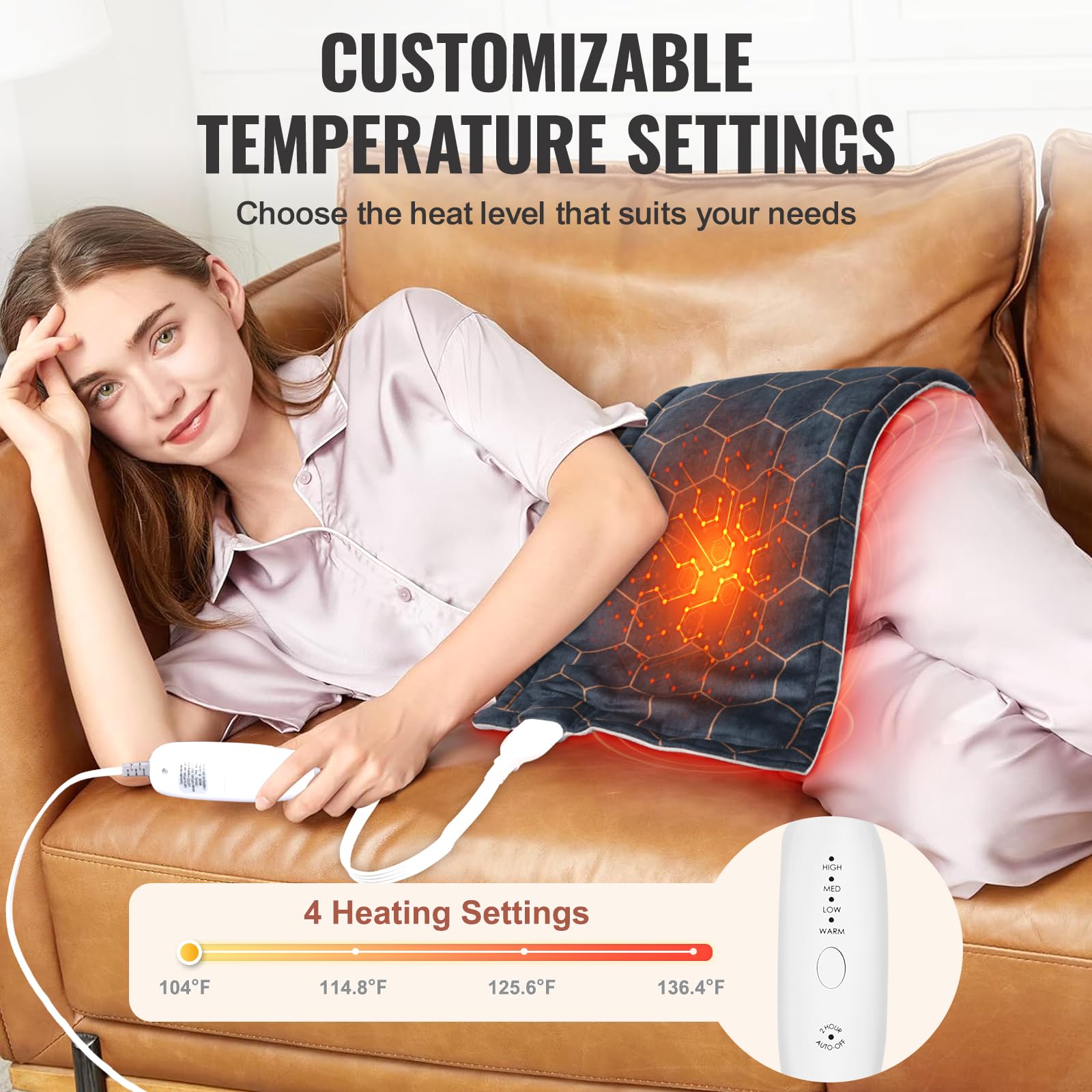 Foto 4 | Almohadilla Térmica Vevor Far Infrared De 30 X 60 Cm Con 4 Ajustes De Temperatura - Venta Internacional.