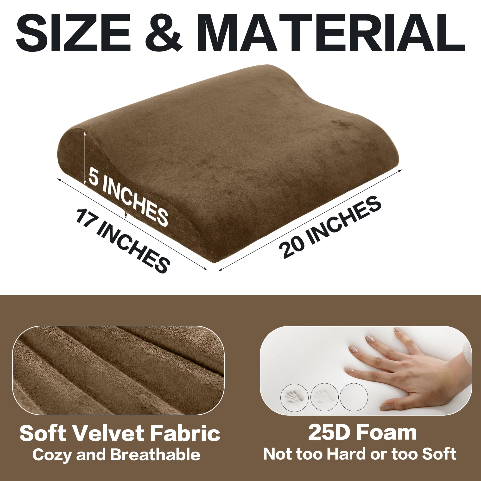Foto 3 pulgar | Almohada Reclinable Hombys, Cojín Extra Grande De Espuma Para Reposapiés - Venta Internacional.