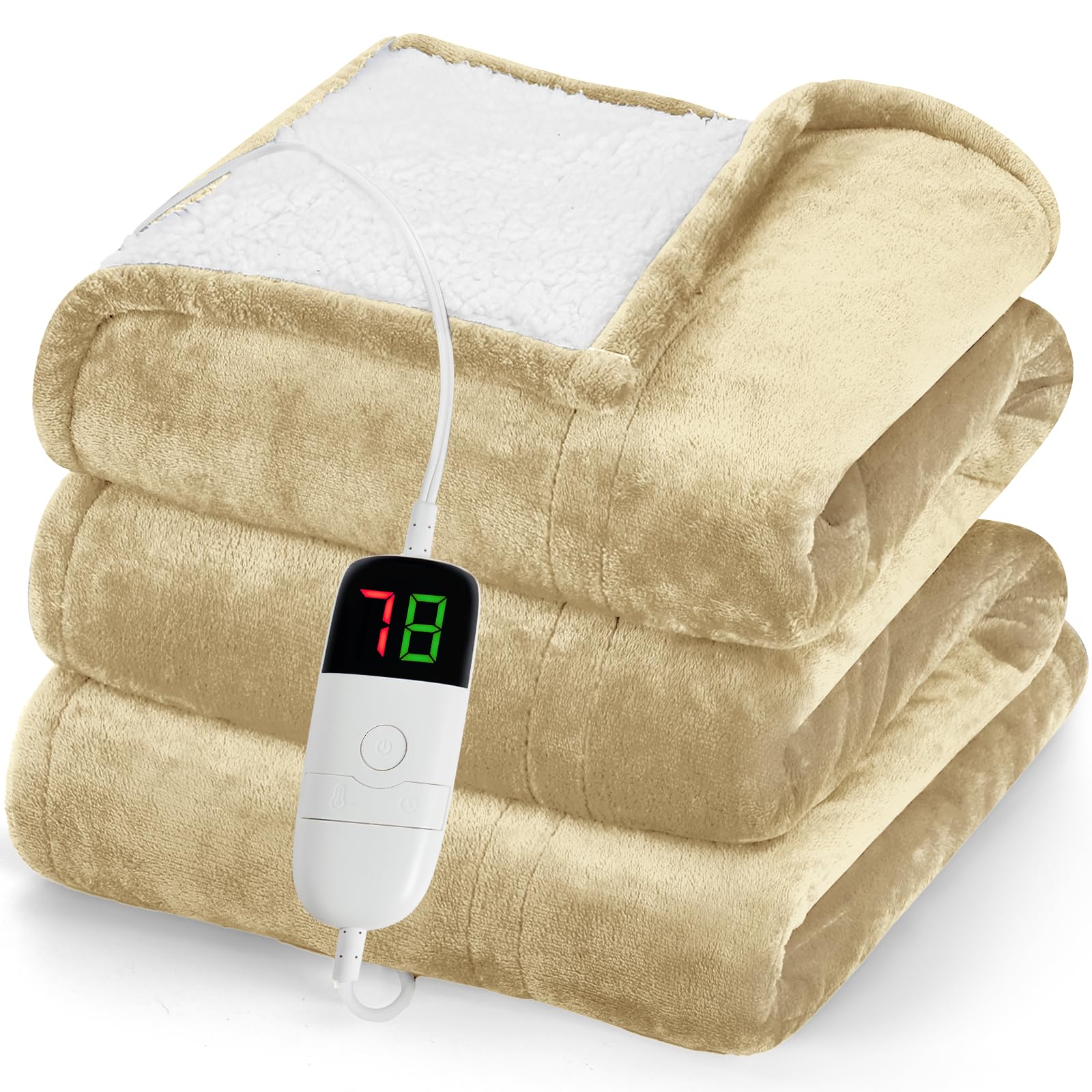 Foto 2 pulgar | Manta Greenoak con Calefacción Eléctrica Beige - Venta Internacional