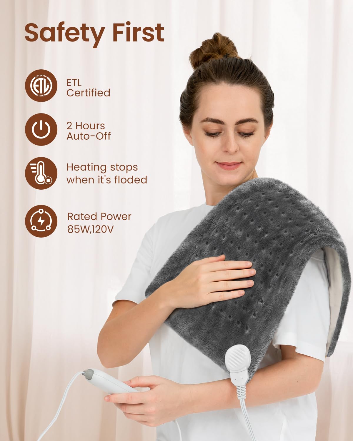 Foto 7 pulgar | Almohadilla Térmica Renpho Para Aliviar Los Calambres Menstruales Y El Dolor De Espalda, 30 X 60 Cm - Venta Internaci