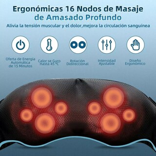 Foto 7 | Masajeador Cuello Electrico Kimhi Masaje Cervical Espalda Y Hombros 3 Velocidades Y 16 Cabezales Uso En Casa, Coc