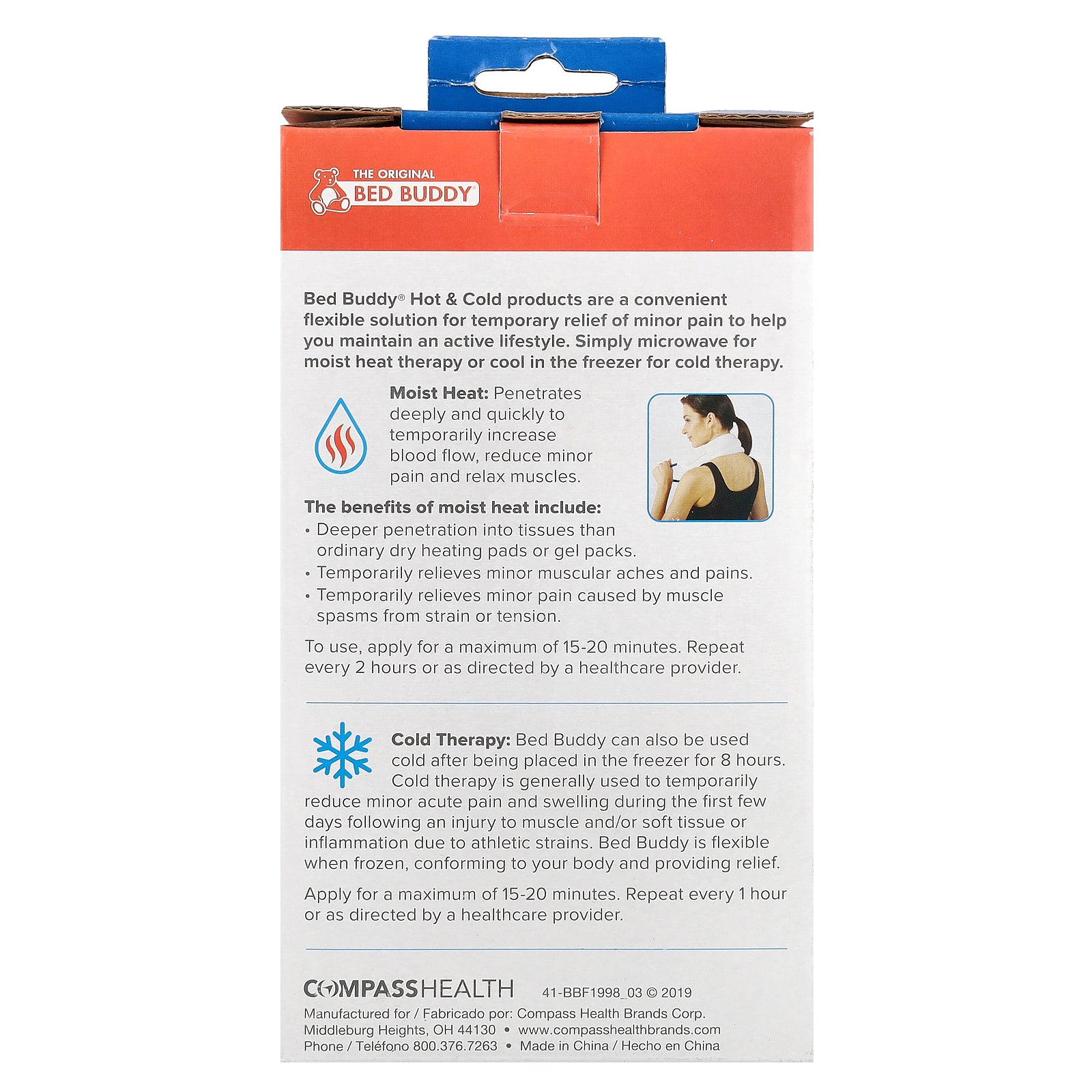 Foto 2 | Envoltura De Termoterapia Carex Bed Buddy Moist Heat, 1 Envoltura - Venta Internacional.