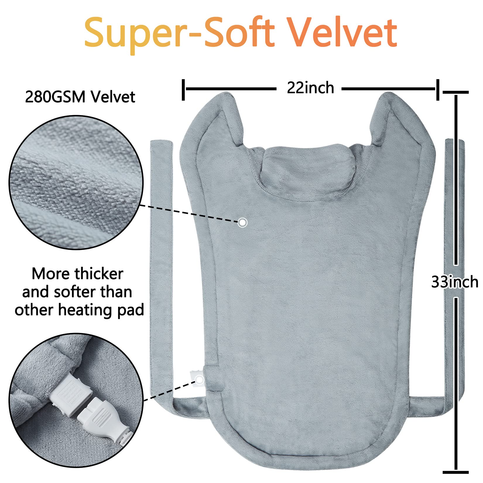 Foto 8 pulgar | Almohadilla Térmica Caromio Para Cuello  Hombros Y Espalda  Color Gris - Venta Internacional.