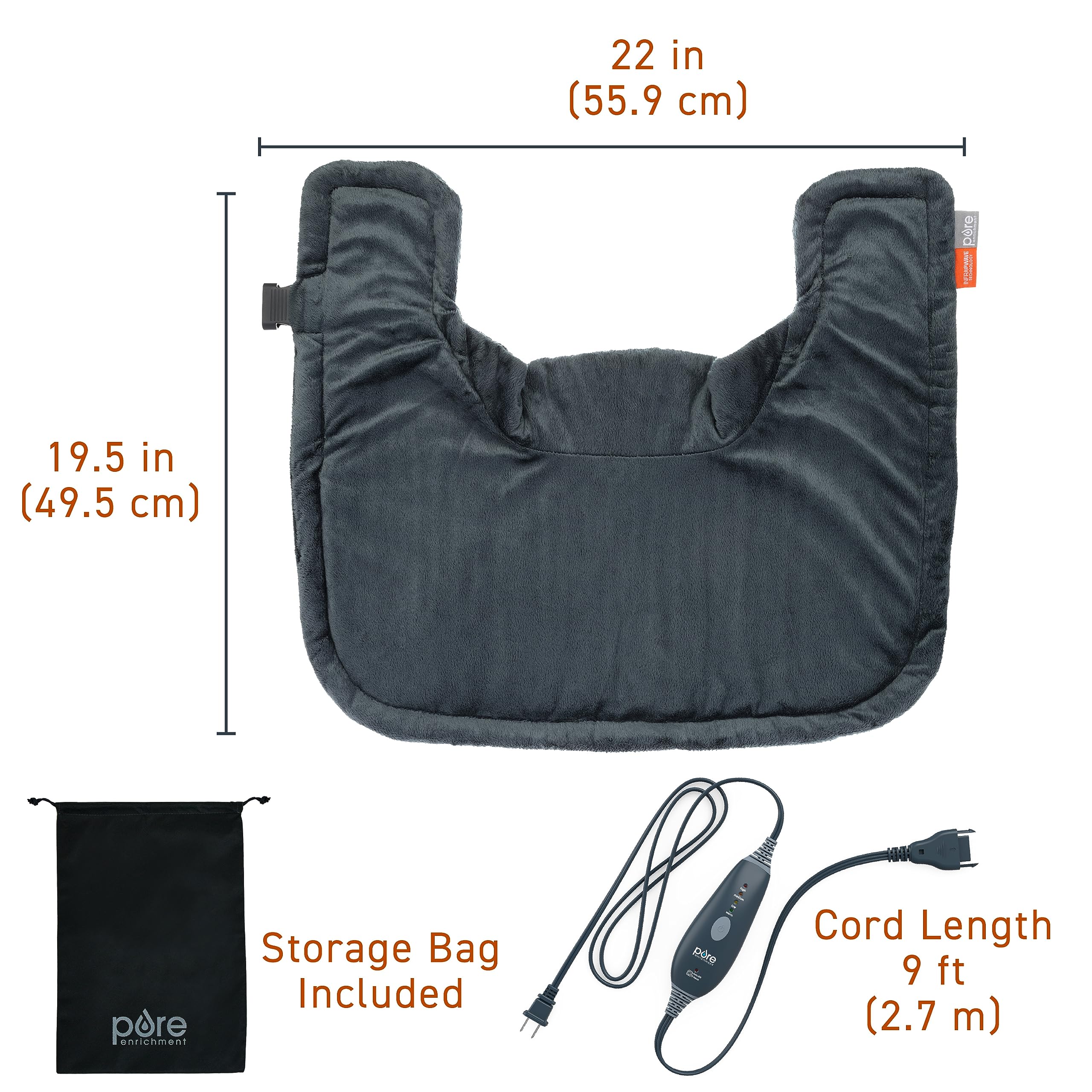 Foto 7 | Almohadilla Térmica Pure Enrichment Purerelief Pro Con Infrarrojos Lejanos Para Cuello Y Hombros - Venta Internacional.