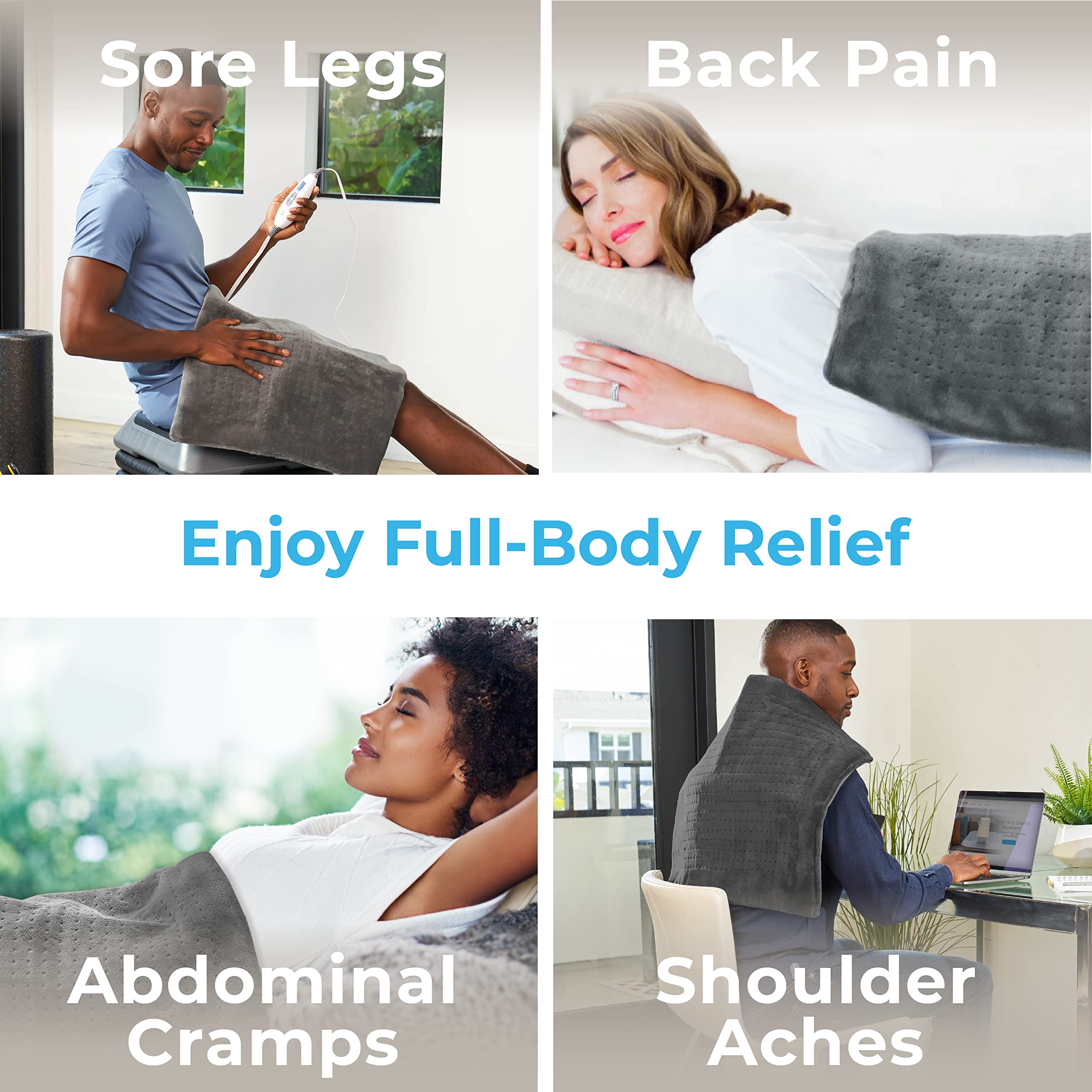 Foto 4 pulgar | Almohadilla Térmica Pure Enrichment Purerelief Ultra-wide Xxl Gris - Venta Internacional.