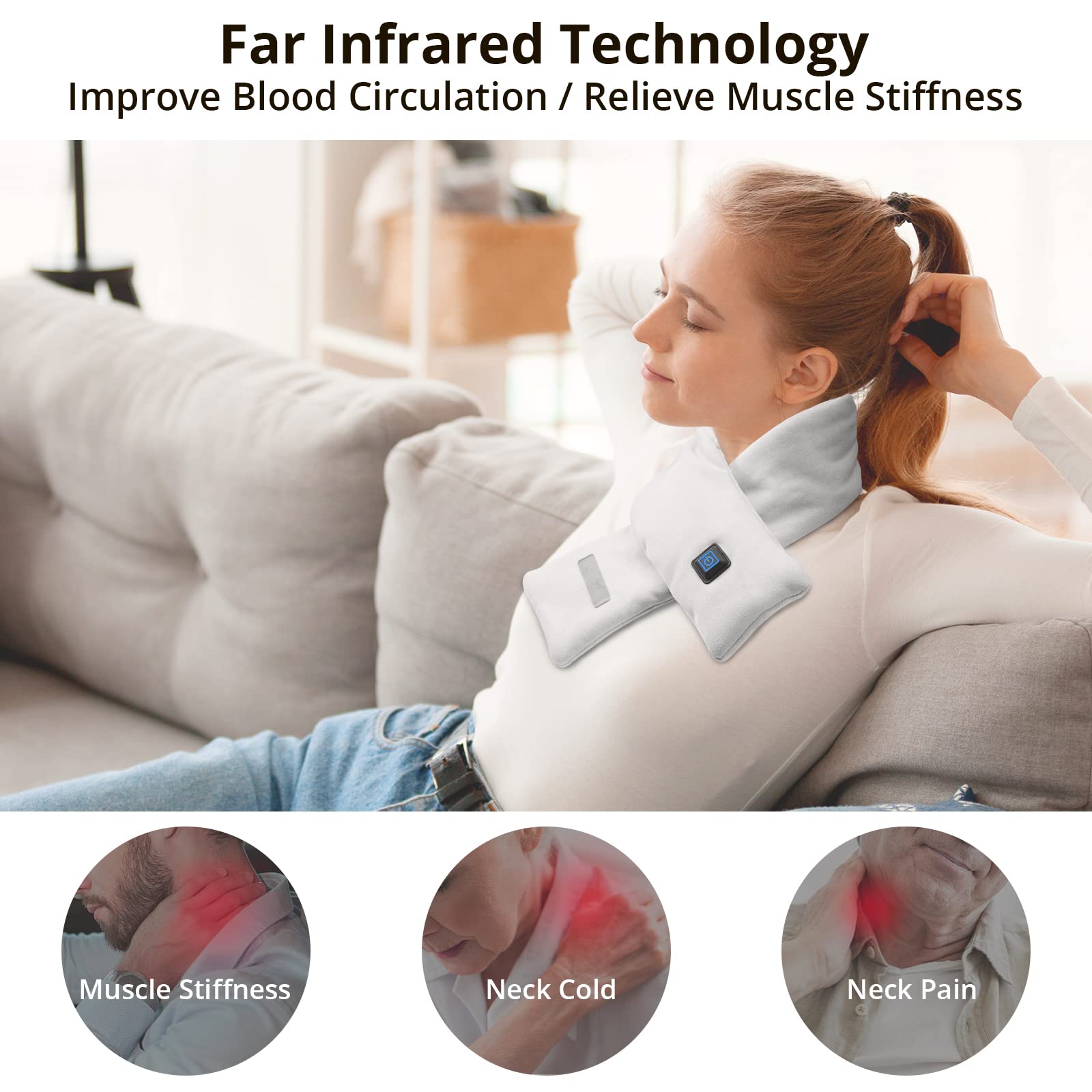 Foto 2 | Almohadilla Térmica Eléctrica Akaso Para Cubrir El Cuello Con Batería Externa De 5000 Mah - Venta Internacional.