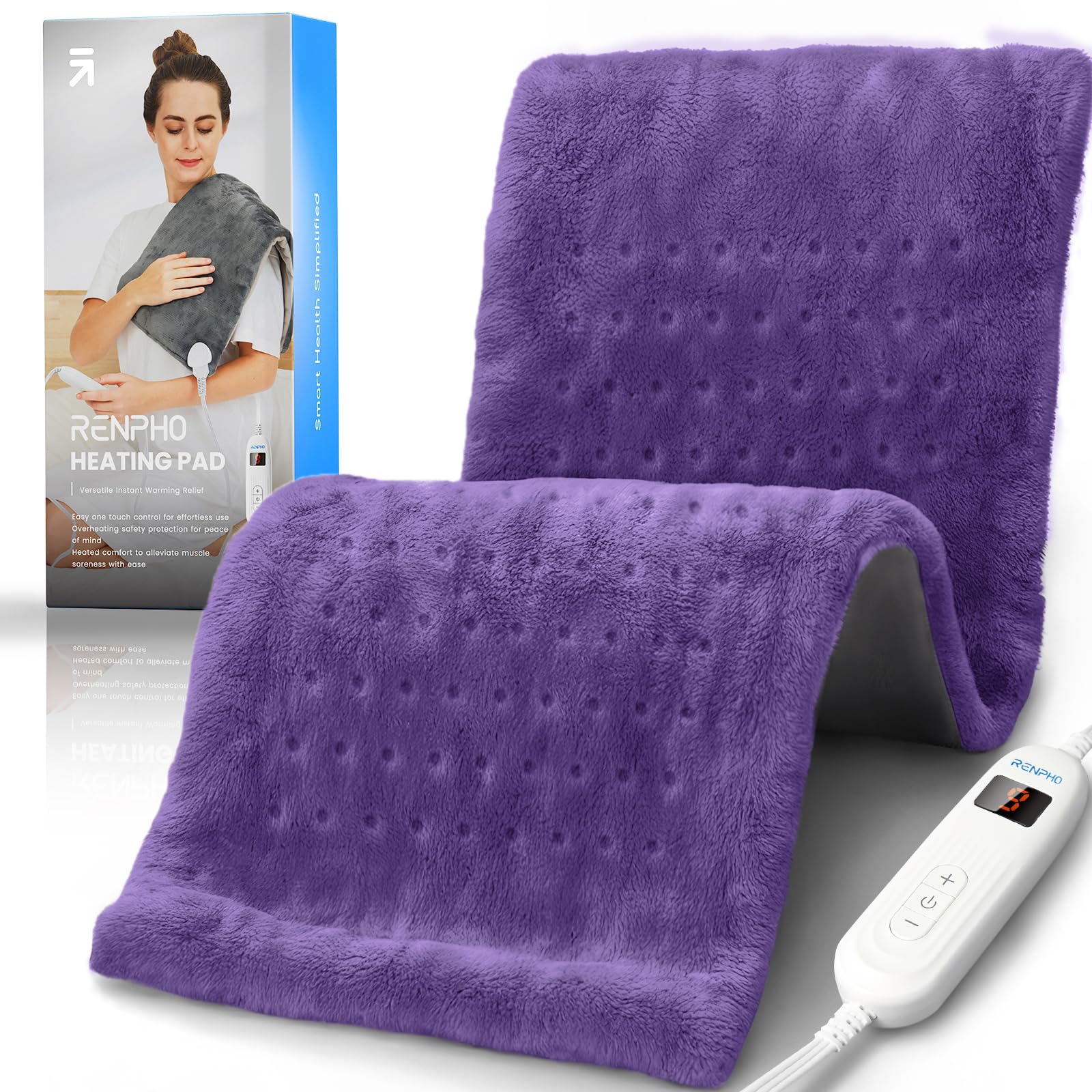 Foto 1 | Almohadilla Térmica Eléctrica Renpho Xl Tamaño King Para Aliviar El Dolor De Espalda - Venta Internacional.