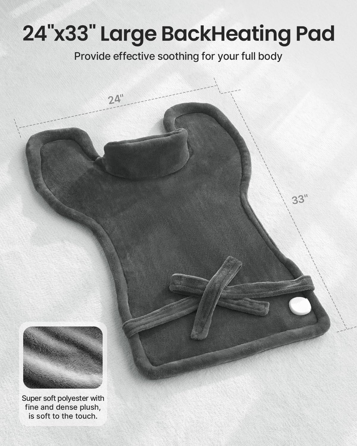 Foto 6 | Almohadilla Térmica Renpho Para Aliviar El Dolor De Espalda  24 X 33 Cm  Gris - Venta Internacional.