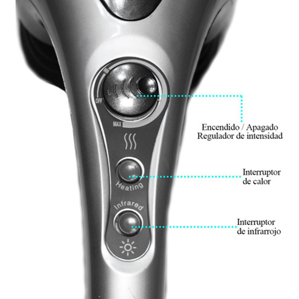 Foto 4 pulgar | Masajeador Eléctrico Corporal Nanofort Mkz-Doblemasaje color Negro Doble Cabeza Infrarojo Relajante