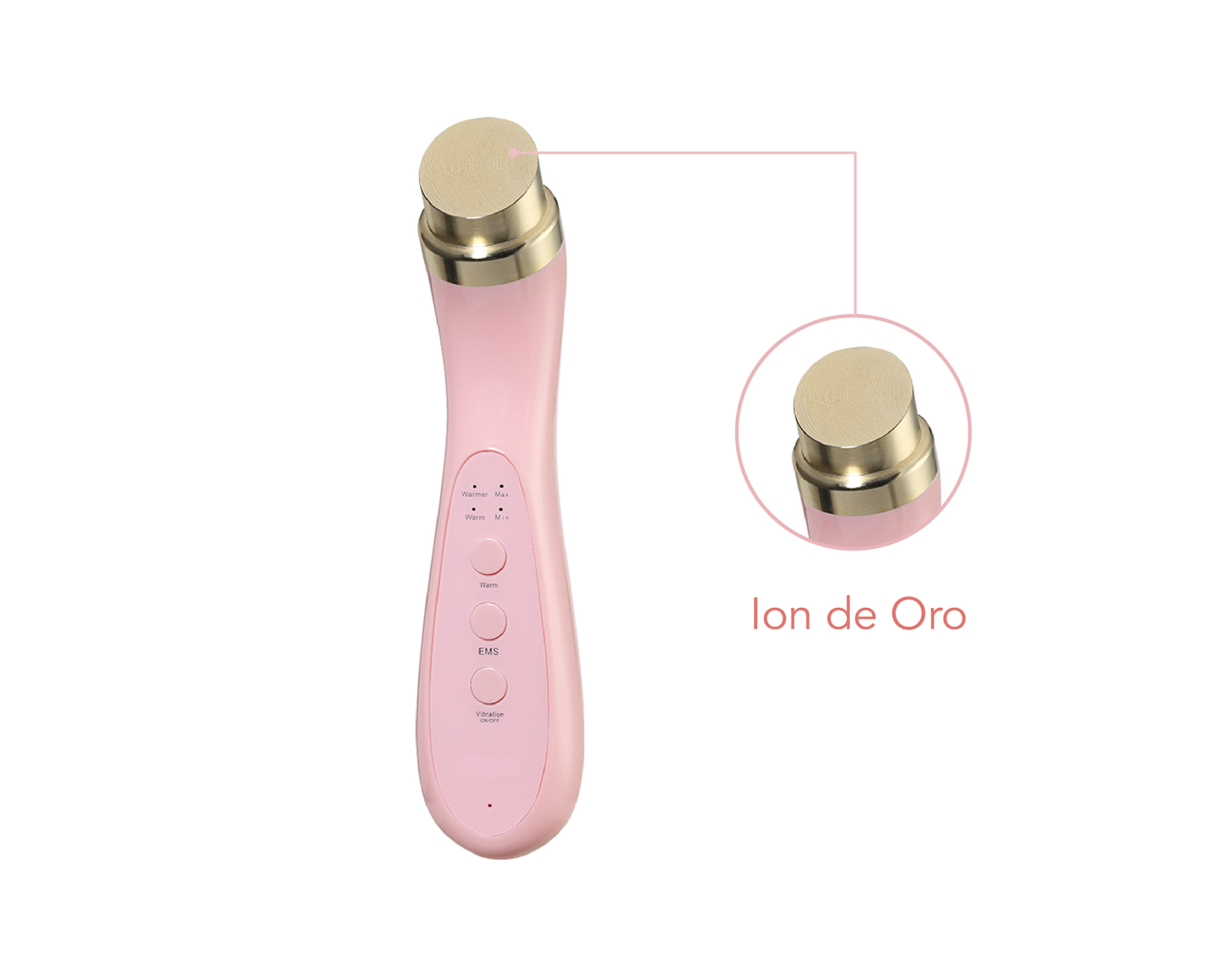 Foto 4 pulgar | Masajeador Facial Hipoalergenico con Ion de Oro Zeta Ems2 Rosa