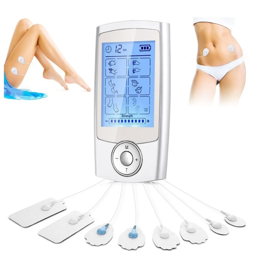 Electro Estimulador Recargable Ems Tens 16 Modos 4 Pads Masajeador