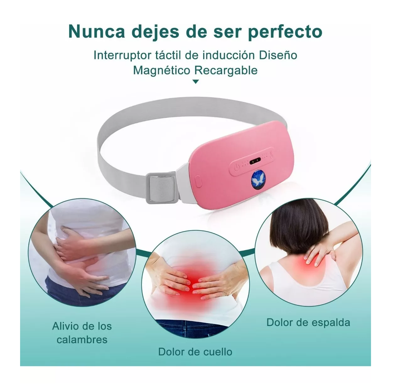 Foto 3 pulgar | Cinturón Eléctrico BELUG color Rosa Masajeador Calefacción Cólico Menstruales