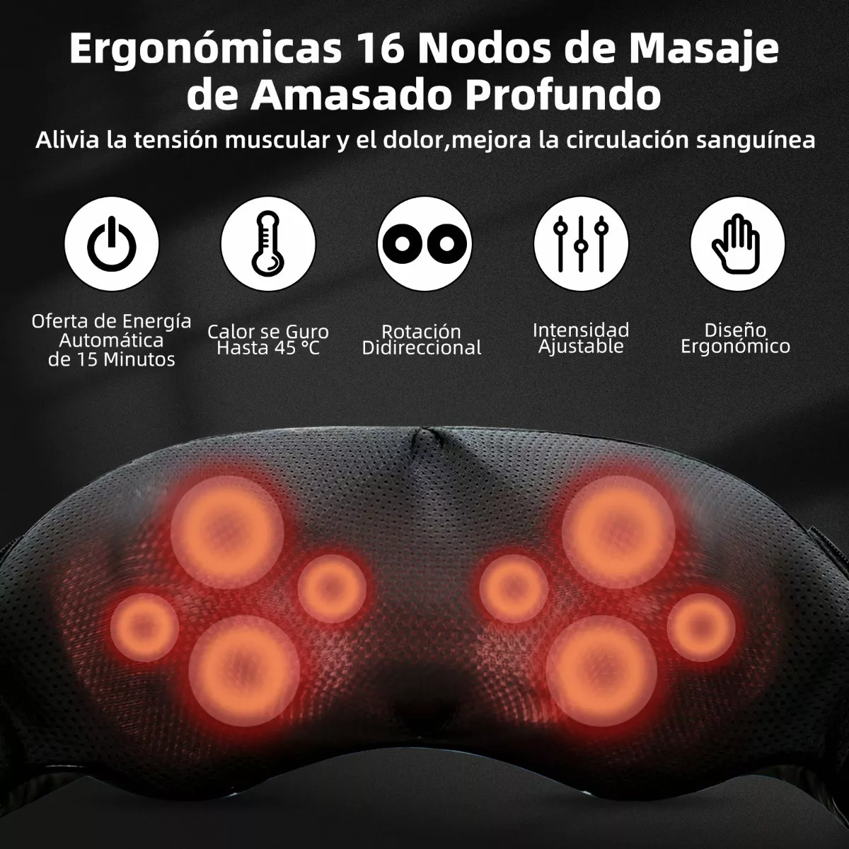 Foto 3 pulgar | Masajeador Eo Safe Imports Esi-8321 color Negro Cuello Espalda Cuello Hombro Eléctrico 4D Calor