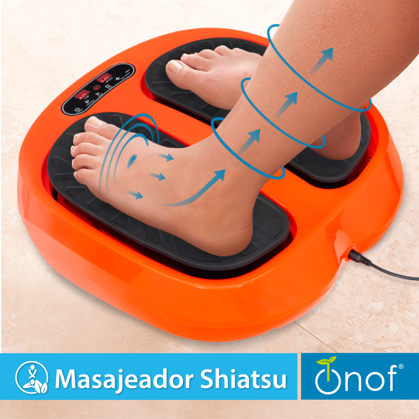 Foto 7 pulgar | Masajeador Multifuncional Eléctrico Onof con 15 Niveles de Intensidad y 3 Programas color Anaranjado