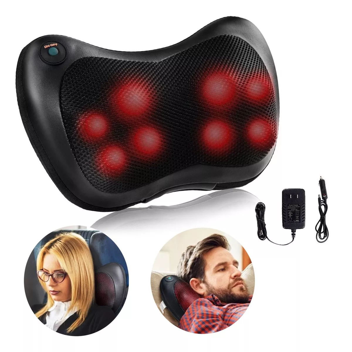 Foto 3 pulgar | Almohada Masajeadora 3d Shiatsu C/calor Para Cuello/espalda  Eo Safe Imports  Esi-11665 Negro