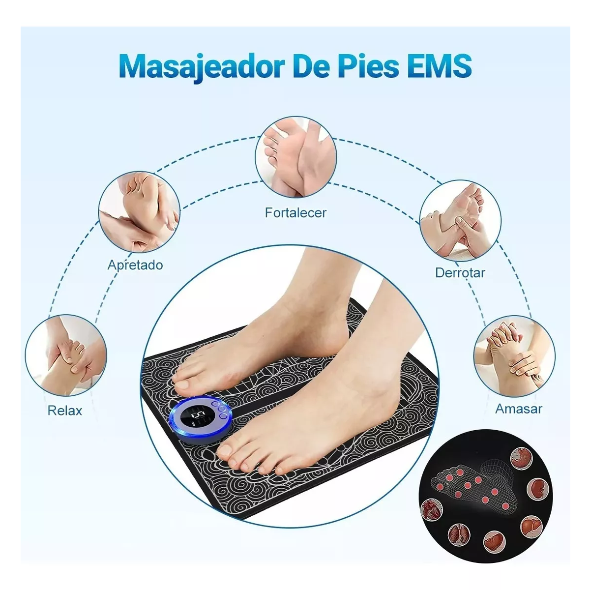 Foto 4 pulgar | Masajeador Pies Recargable Spa Portátil Control Eléctrico  Eo Safe Imports Esi-11662 Negro