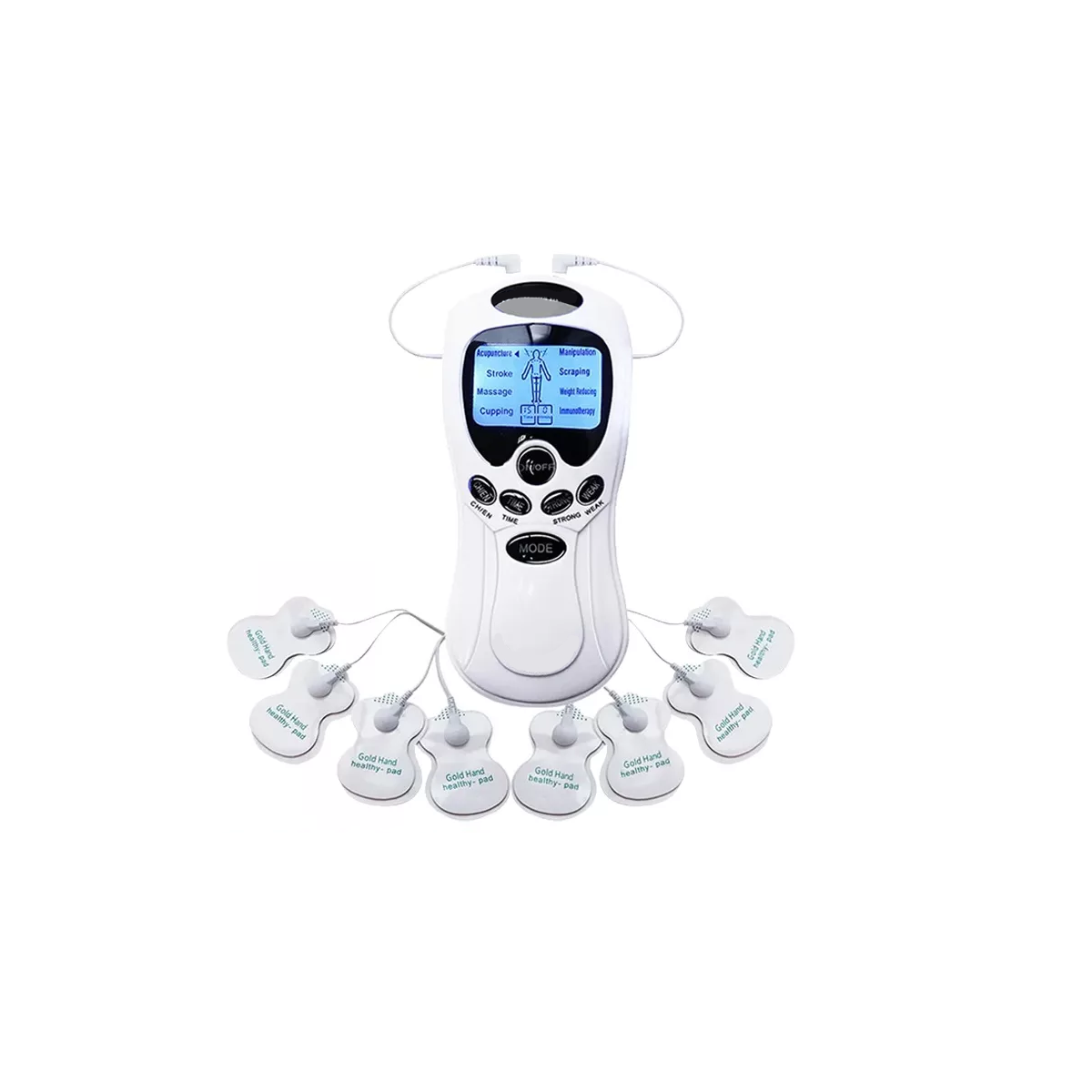 Electro Stimulator 8 Almohadilla Masajeador/ejercitador Eo Safe Imports Esi-11716 Blanco