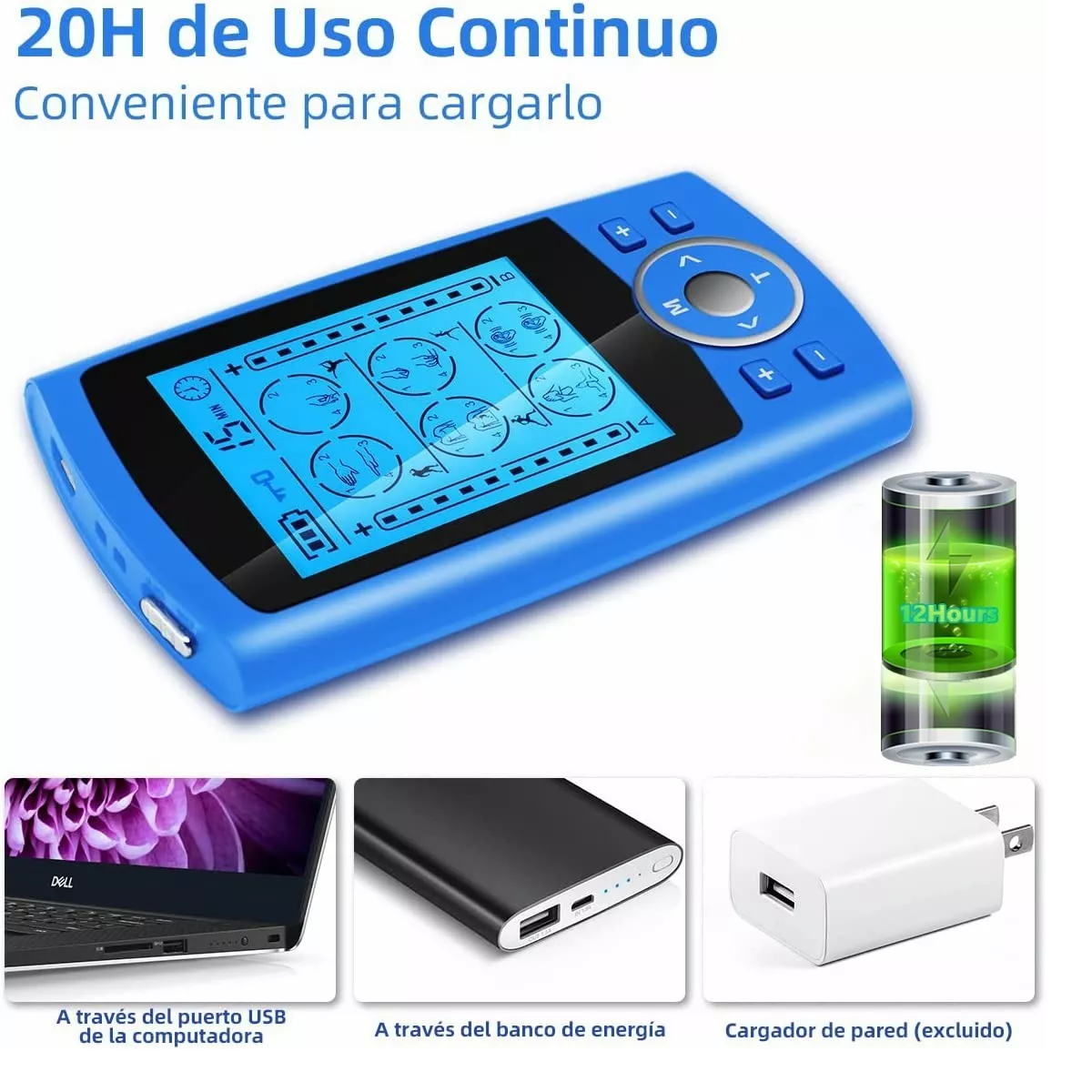 Foto 4 pulgar | Estimulador Eléctrico Masajeador Recargable Con 24 Modos Eo Safe Imports Esi-11714 Azul