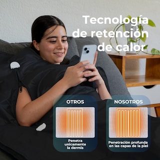 Foto 4 | Manta Sauna de Infrarrojos Lejanos Get Well Negra