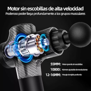 Foto 3 | Pistola De Masaje Masajeador Eléctrico 6000 Mah Con Pantalla Eo Safe Imports Esi-15018 Negro