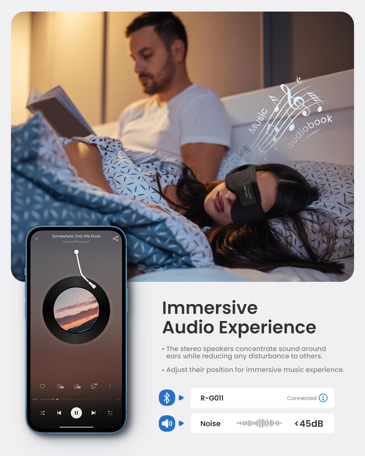 Foto 7 | Masajeador De Ojos Renpho Eyeris Shift Con Máscara Para Dormir Bluetooth - Venta Internacional.