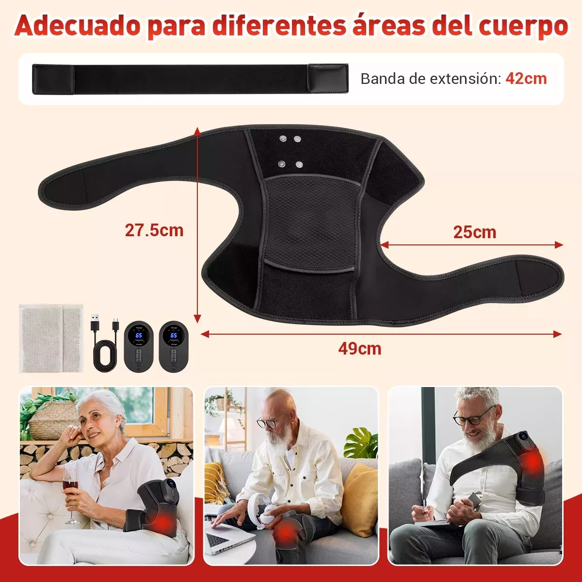 Foto 3 pulgar | Par De Masajeadores De Calentados Multifunción Vibrador+lcd Eo Safe Imports Esi-16295 Negro