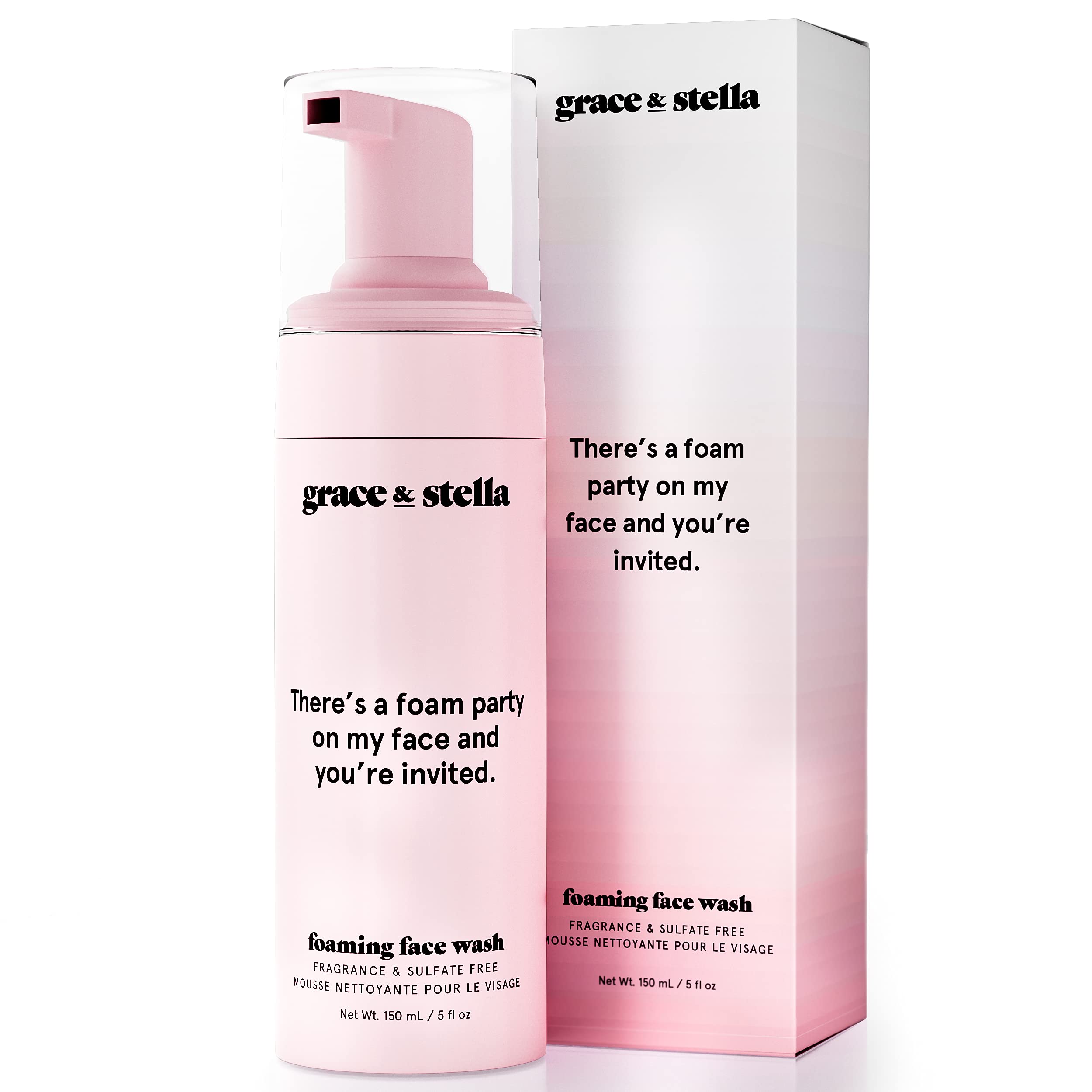 Limpiador Facial Grace & Stella, Espumoso, 150 Ml, Para Piel Sensible - Venta Internacional.