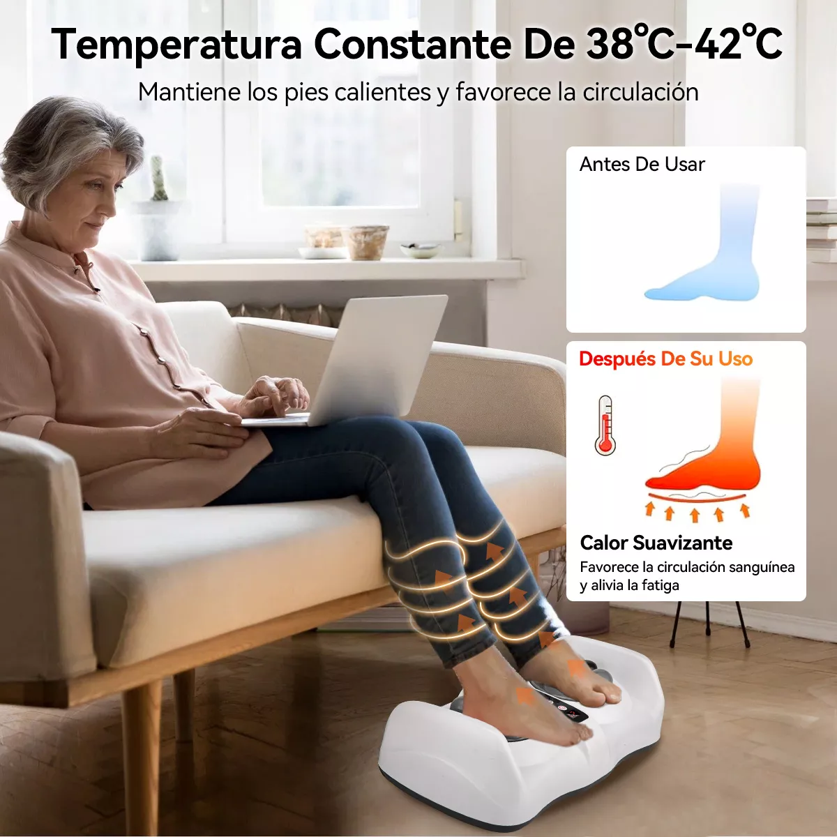 Foto 4 pulgar | Masajeador Eléctrico De Pies Pierna Espalda Eo Safe Imports Esi-17811 Blanco