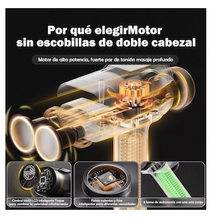 Foto 2 | Pistola De Masaje Masajeador Electrico Con Pantalla Lcd Negro