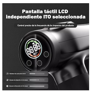Foto 3 | Pistola De Masaje Masajeador Electrico Con Pantalla Lcd Negro