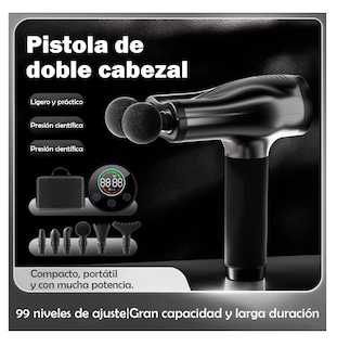 Foto 4 | Pistola De Masaje Masajeador Electrico Con Pantalla Lcd Negro