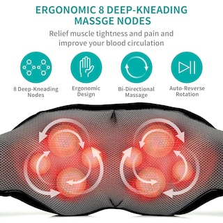 Foto 2 | Masajeador Nekteck Shiatsu Para Cuello Y Espalda Con Amasado 3d Con Calor - Venta Internacional.