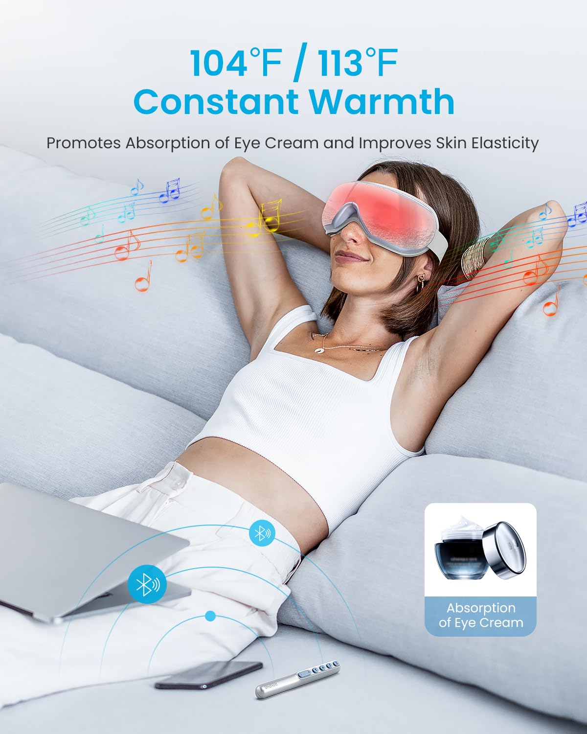 Foto 3 pulgar | Masajeador De Ojos Renpho Eyeris1 Con Compresión Y Bluetooth - Venta Internacional.