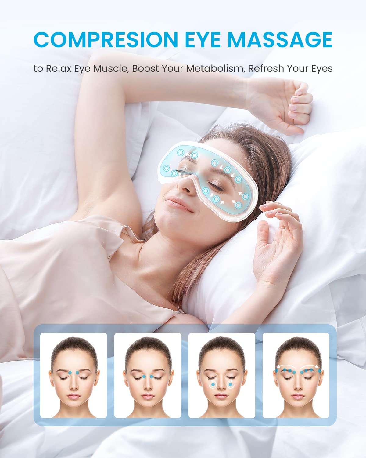 Foto 4 pulgar | Masajeador De Ojos Renpho Eyeris1 Con Compresión Y Bluetooth - Venta Internacional.