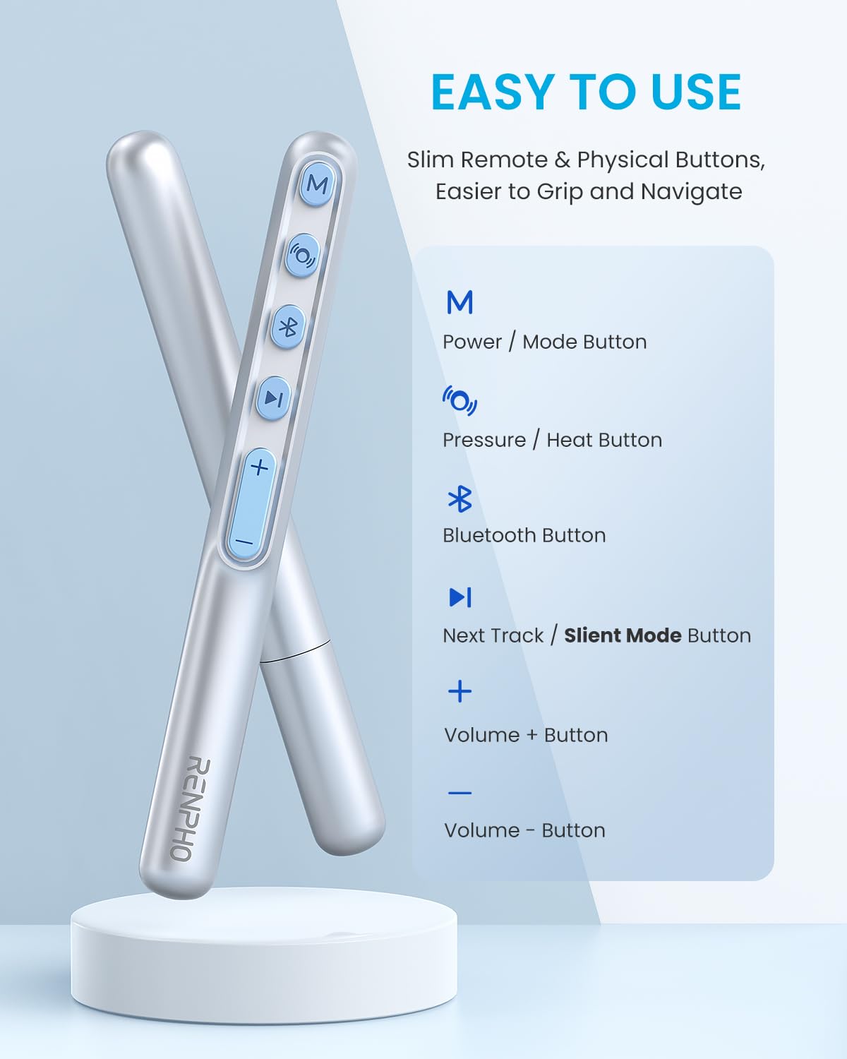 Foto 5 pulgar | Masajeador De Ojos Renpho Eyeris1 Con Compresión Y Bluetooth - Venta Internacional.