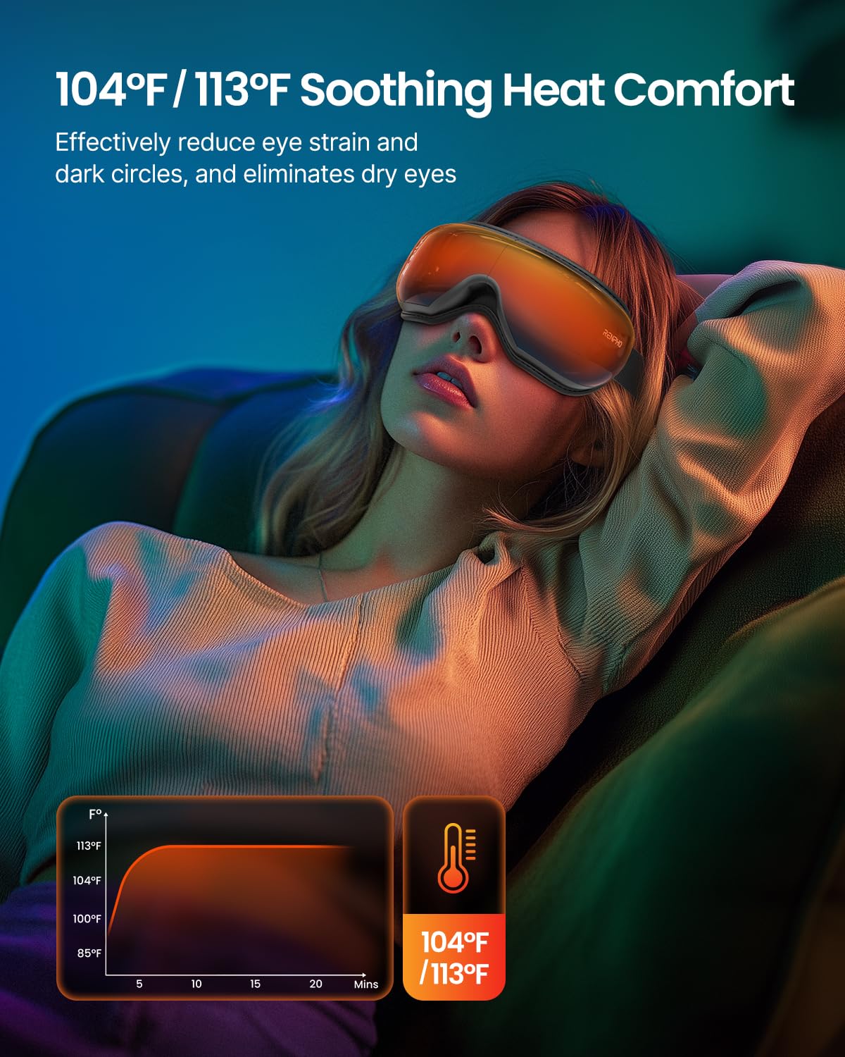 Foto 4 pulgar | Masajeador De Ojos Renpho Eyeris 1 Con Calor, Música Bluetooth - Venta Internacional.