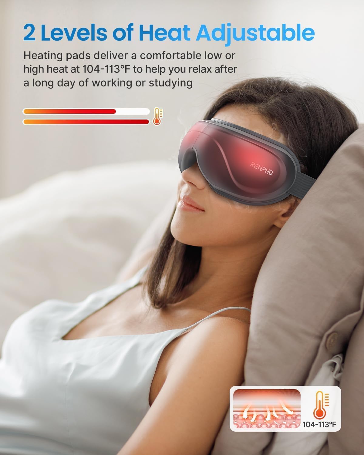 Foto 3 pulgar | Masajeador De Ojos Renpho Eyeris 2 Con Calor Para Aliviar Las Migrañas - Venta Internacional.