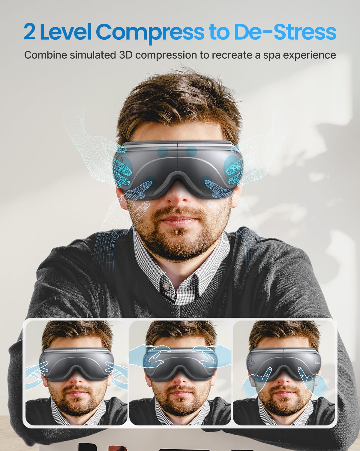 Foto 4 pulgar | Masajeador De Ojos Renpho Eyeris 2 Con Calor Para Aliviar Las Migrañas - Venta Internacional.