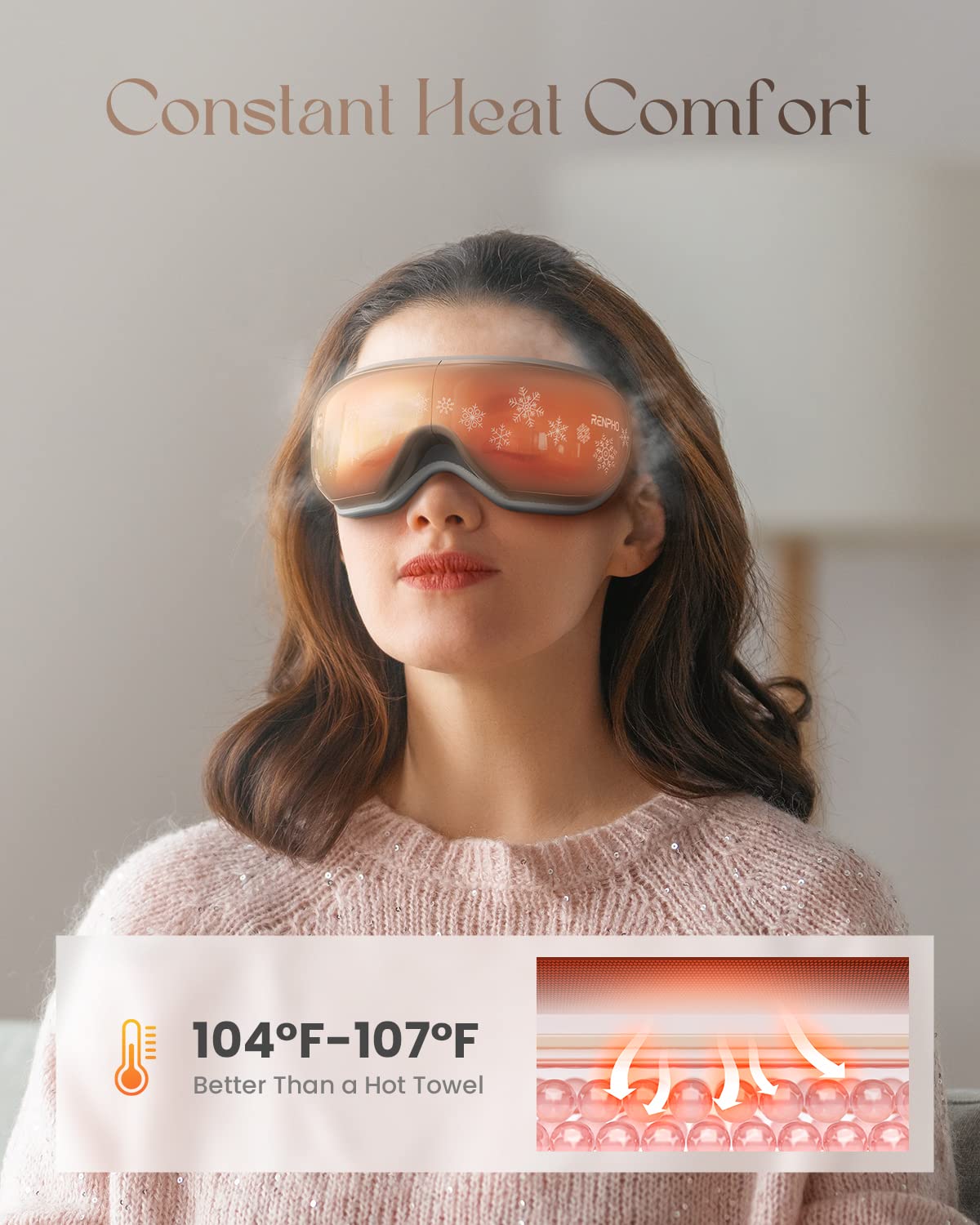 Foto 2 | Masajeador De Ojos Renpho Eyeris 1 Con Calor Y Compresión Para Adultos - Venta Internacional.
