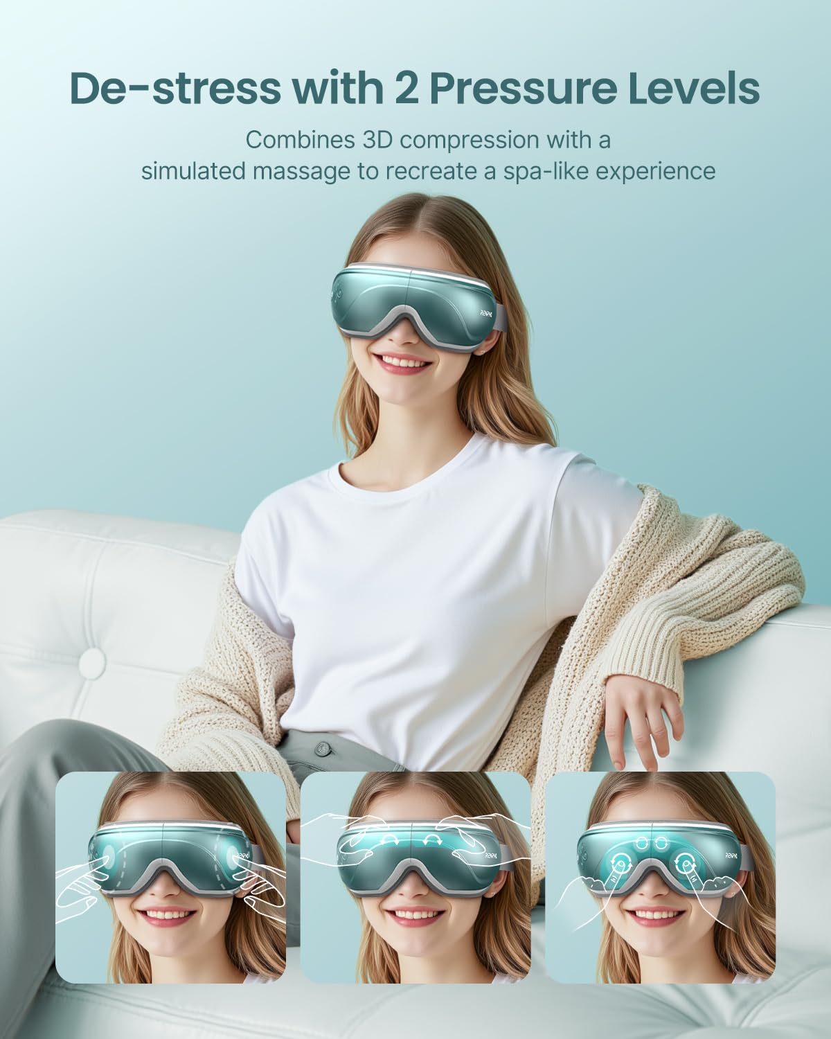 Foto 5 pulgar | Masajeador De Ojos Renpho Eyeris 2 Con Calor Para Aliviar Las Migrañas - Venta Internacional.